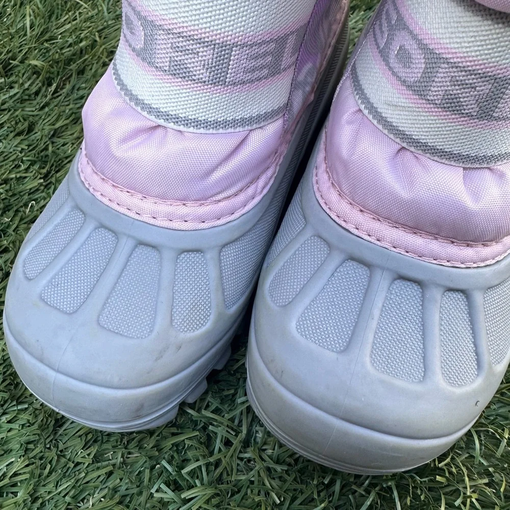 Sorel Kids Pink and Light Gray Snow Boots